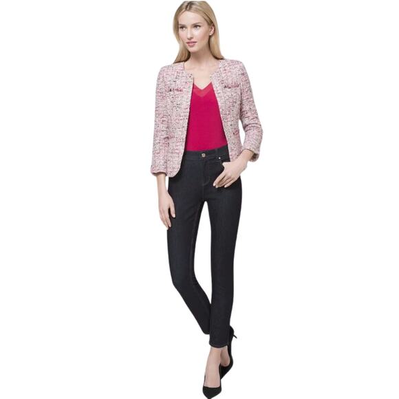 WHBM High-Rise Skinny Crop Jeans in Dark Blue NWT Size 0 - Picture 1 of 8